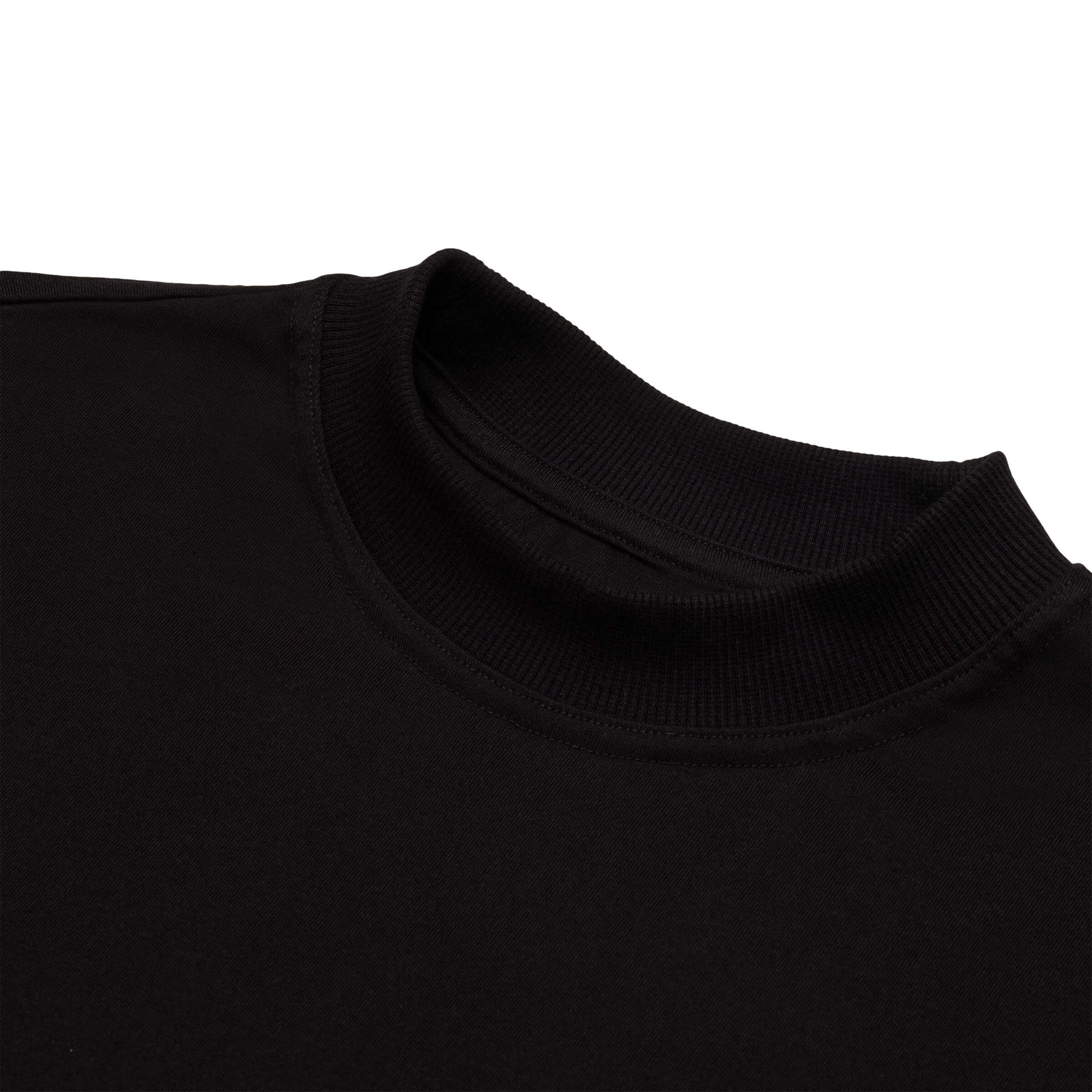 Mock Neck Oversized T Shirt - BLACK