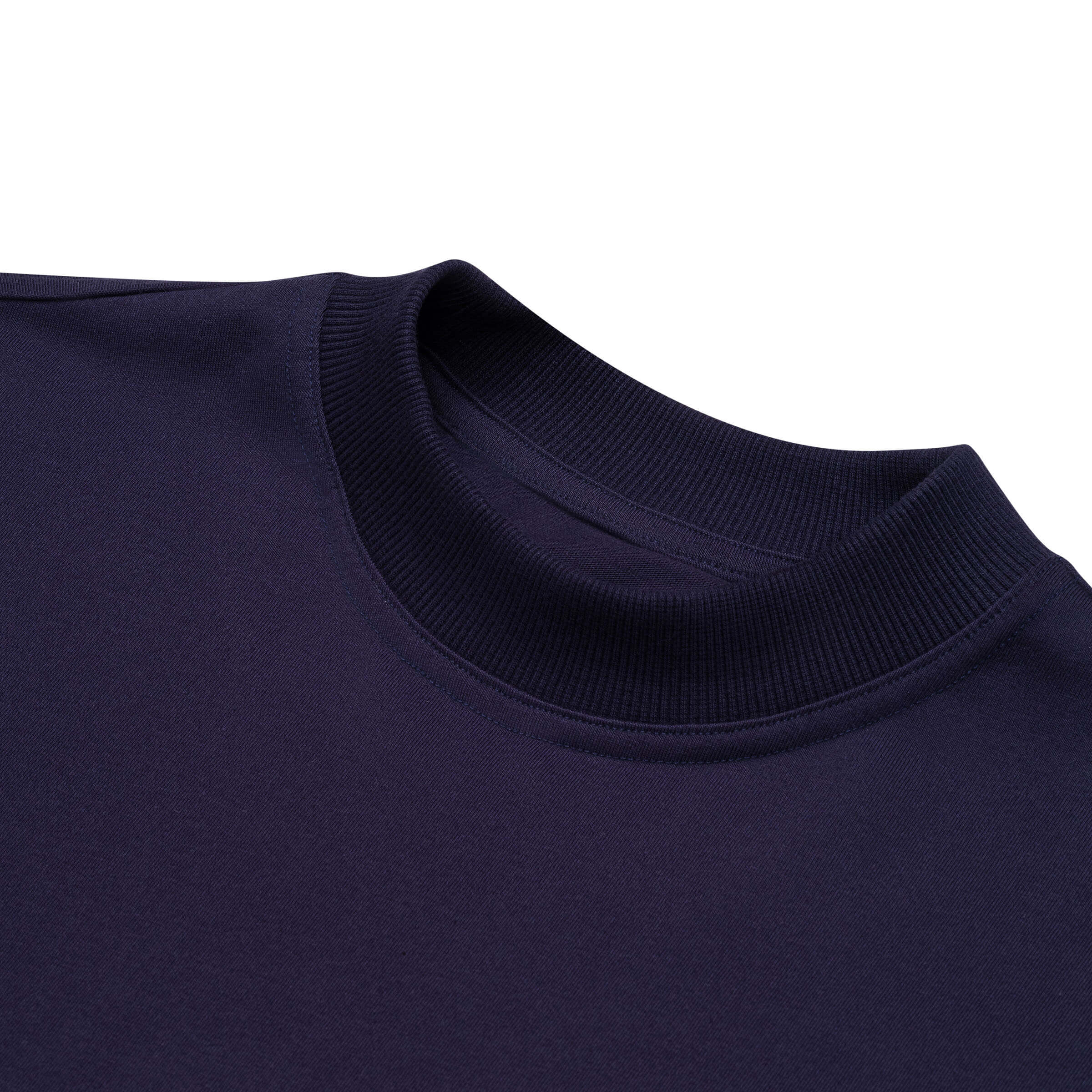 Mock Neck Oversized T Shirt - NAVY