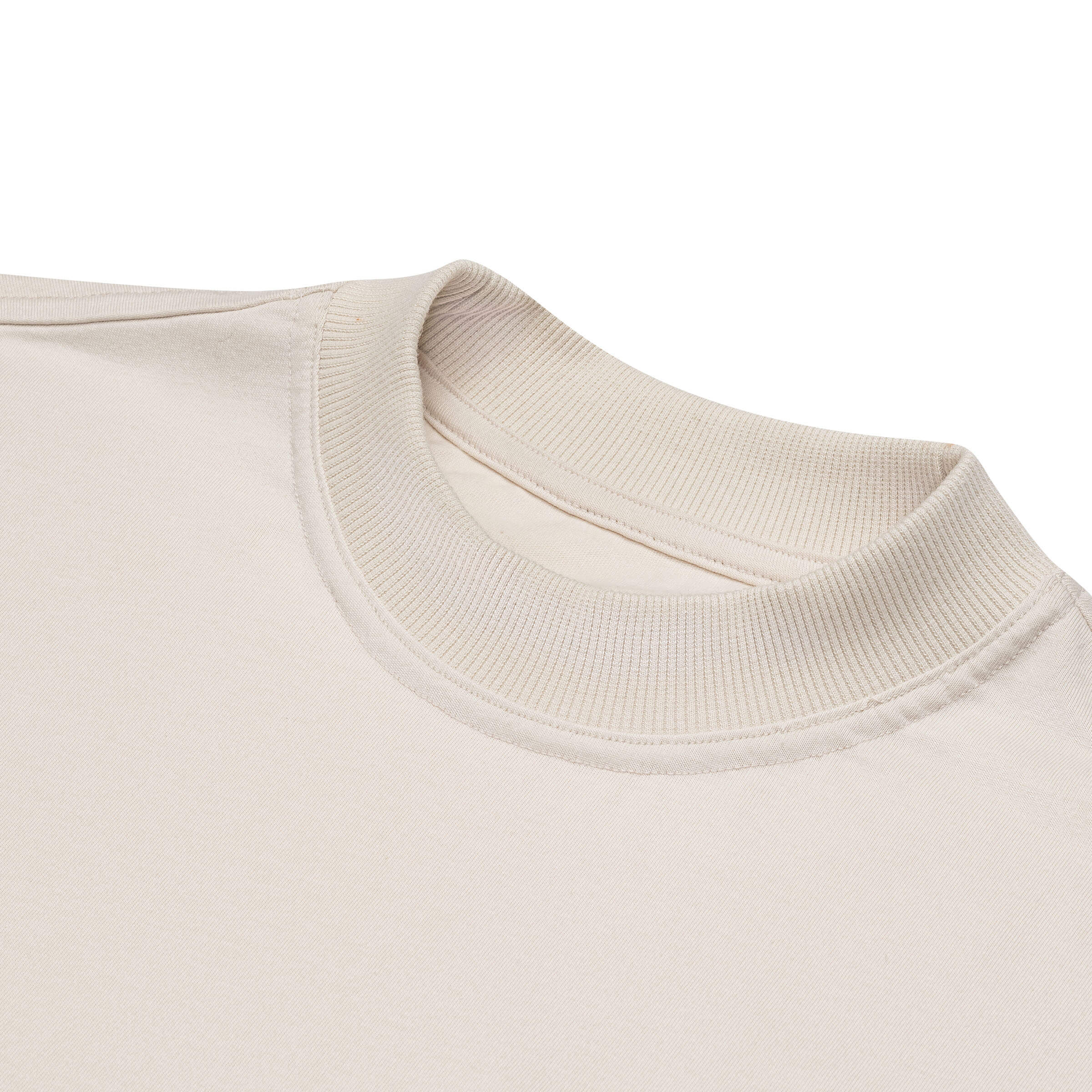 Mock Neck Oversized T Shirt - STONE