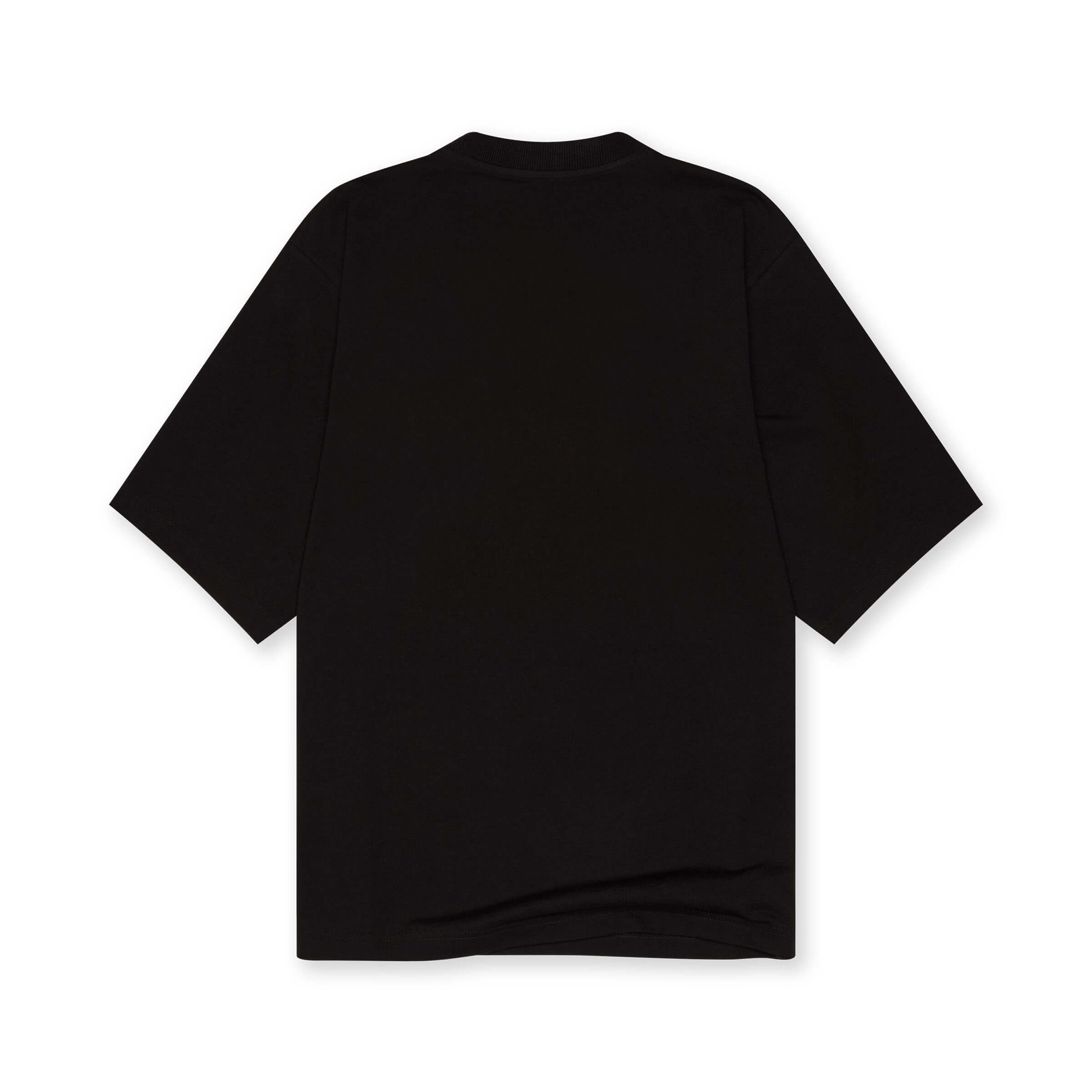 Mock Neck Oversized T Shirt - BLACK