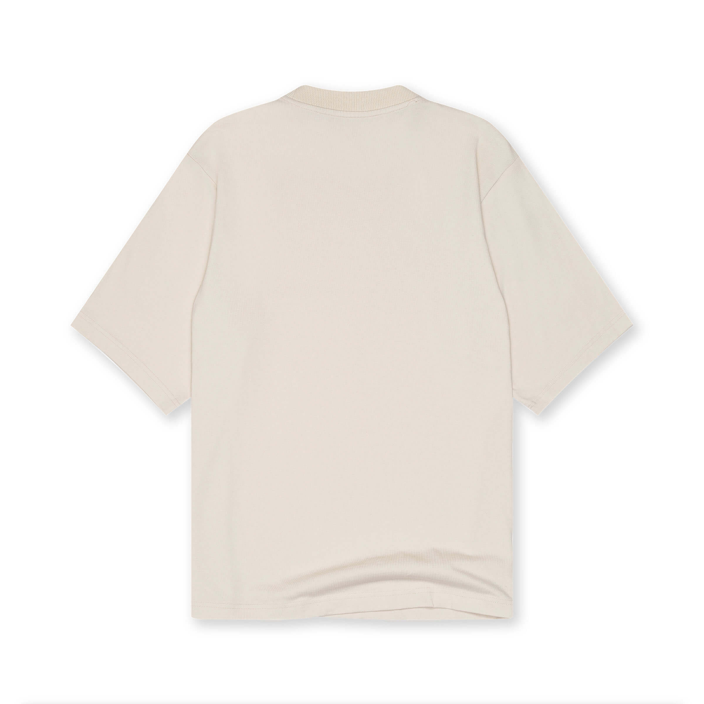 Mock Neck Oversized T Shirt - STONE