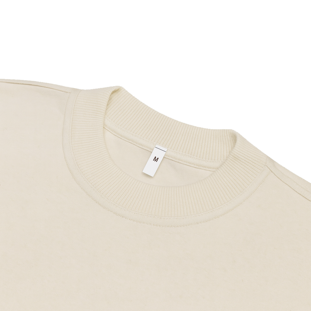 Mock Neck Long Sleeve T Shirt - Stone