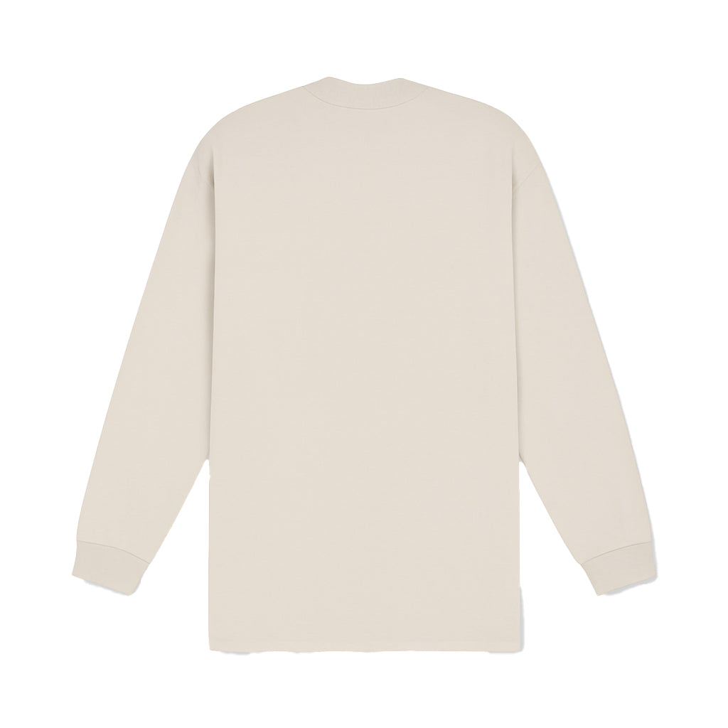Mock Neck Long Sleeve T Shirt - Stone